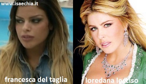 Somiglianza tra Francesca Del Taglia e Loredana Lecciso
