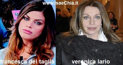 Somiglianza tra Francesca Del Taglia e Veronica Lario