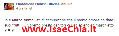 L’ex concorrente di Amici Maddalena Malizia annuncia su Facebook di aspettare un figlio dal cantante degli Studio 3 Marco Venturini preview