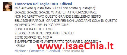 Francesca Del Taglia riceve un regalo dal suo fanclub: foto preview