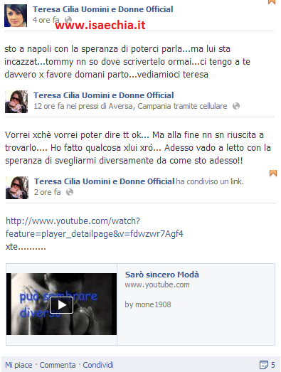 Teresa Cilia su Facebook: ‘Sono stata a Napoli per Tommaso Scala, ci tengo davvero a lui..’. E gli dedica una canzone.. article-post