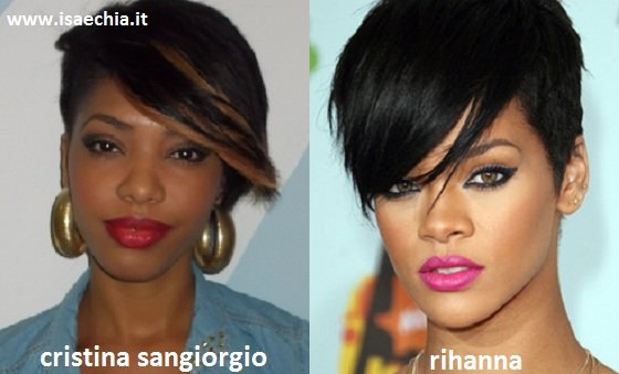 Somiglianza tra Cristina Sangiorgio e Rihanna