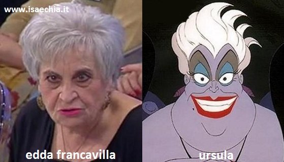 Somiglianza tra Edda Francavilla e Ursula de ‘La Sirenetta’