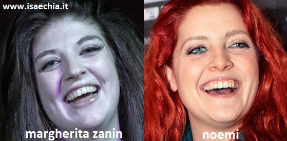 Somiglianza tra Margherita Zanin e Noemi