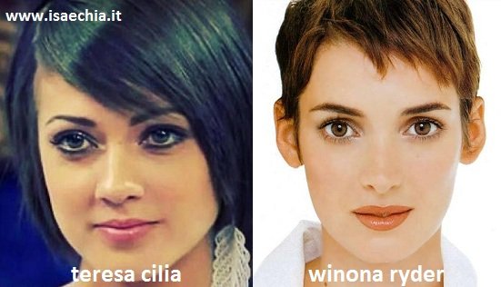 Somiglianza tra Teresa Cilia e Winona Ryder