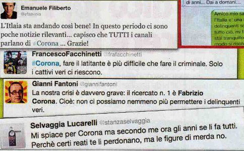 Fabrizio Corona su Twitter tra difese e sfottò preview