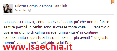 Diletta Pagliano su Facebook: “La mia vita è in continuo cambiamento, più avanti vi aggiornerò…” preview