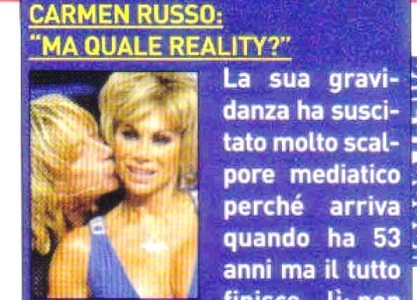 Carmen Russo: “Ma quale reality?”