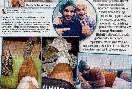Vip nella rete: Alessio Lo Passo, guai col menisco e finisce in sala operatoria preview