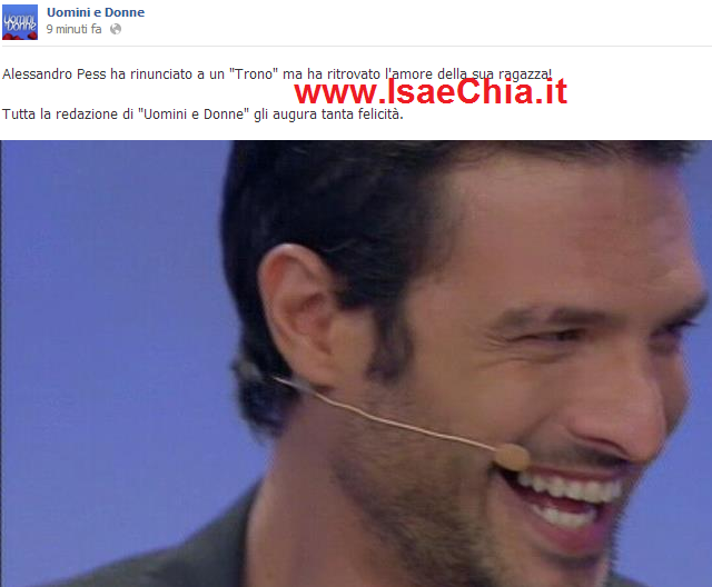 Alessandro Pess è tornato con la sua ex fidanzata: gli auguri dalla redazione di ‘Uomini e Donne’ preview