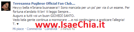 Teresanna Pugliese pubblica una nuova foto su Facebook e scrive… preview