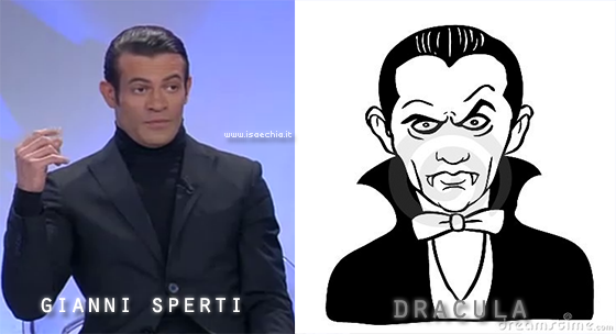 Somiglianza tra Gianni Sperti e il conte Dracula