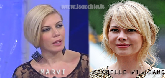 Somiglianza tra Marvi, ex corteggiatrice di Alessandro Pess, e Michelle Williams preview