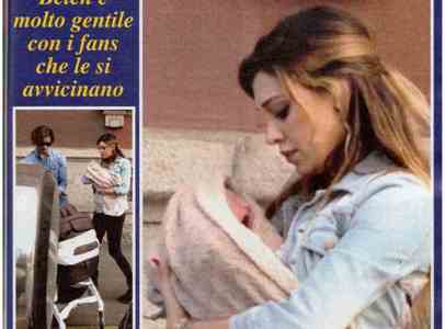La prima passeggiata di Santiago nelle braccia di mamma Belen Rodriguez preview