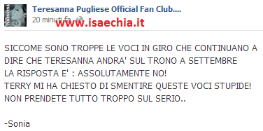 Teresanna Pugliese: foto inedita. E la smentita della sua presenza sul trono a settembre.. preview