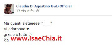 Claudia D’Agostino: nuove foto e messaggio ai fan preview