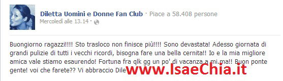 Diletta Pagliano: nuove foto. E su Facebook scrive: “Grandi pulizie di tutti i vecchi ricordi, bisogna fare una bella cernita!” preview