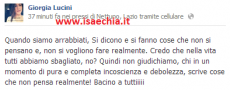 Giorgia Lucini su Facebook: ‘Non giudico Manfredi Ferlicchia, certe cose le ha dette in un momento di debolezza..’