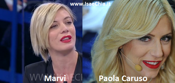 Somiglianza tra Marvi e Paola Caruso
