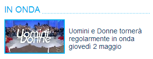 ‘Uomini e Donne’ torna in onda giovedì 2 maggio preview