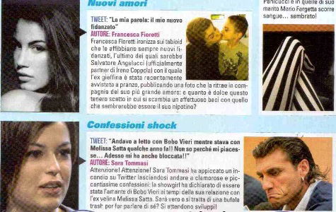 Vip su Twitter: Sara Tommasi e le confessioni shock; Nuovi amori per Francesca Fioretti; Melita Toniolo, “Diavolita” innamorata preview