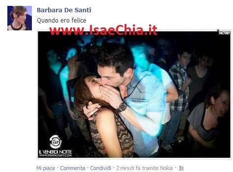 Barbara De Santi pubblica su Facebook una foto insieme a Guido Soldati e commenta ‘Quando ero felice…”