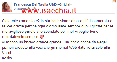 Francesca Del Taglia pubblica una foto su Facebook e scrive.. preview