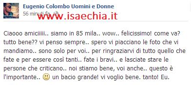 Eugenio Colombo e Francesca Del Taglia: foto. E lui su Facebook scrive.. preview