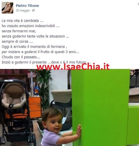 Pietro Titone pubblica su Facebook una foto della figlia Camilla e scrive: “Chiudo con il passato, inizierò a godermi il presente…dove c’è il mio futuro!”