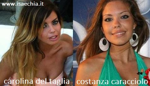 Somiglianza tra Carolina Del Taglia e Costanza Caracciolo