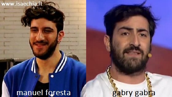 Somiglianza tra Manuel Foresta e Gabri Gabra