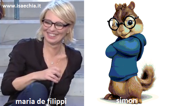 Somiglianza tra Maria De Filippi e Simon di 'Alvin Superstar'