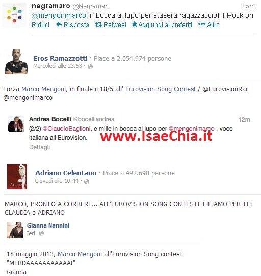 Marco Mengoni questa sera in finale all’Eurovision Song Contest: gli in bocca al lupo dai colleghi e la classifica stilata dai critici musicali esteri che lo hanno piazzato al primo posto