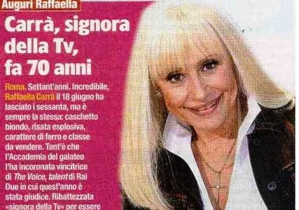 Raffaella Carrà, signora della tv, fa 70 anni; I premi di Mtv a Emma Marrone e Marco Mengoni