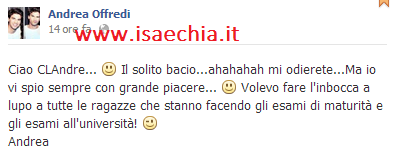 Andrea Offredi posta una foto su Facebook e scrive.. preview