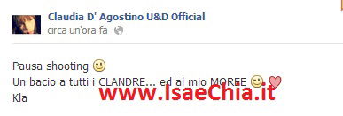 Claudia D’Agostino: nuova foto e messaggio su Facebook preview