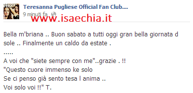 Teresanna Pugliese pubblica una nuova foto su Facebook e scrive.. article-post