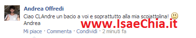 Andrea Offredi: nuova foto. E su Facebook scrive… preview
