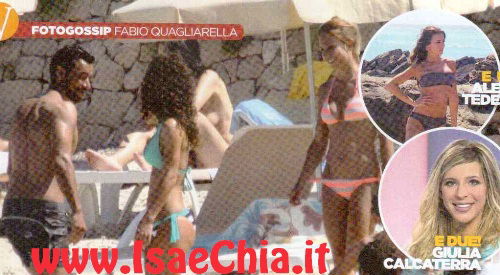 Giulia Calcaterra con Fabio Quagliarella: bionda su onda preview