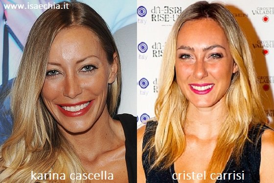 Somiglianza tra Karina Cascella e Cristel Carrisi