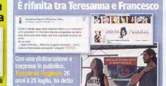 Visto nella rete: E’ rifinita tra Teresanna Pugliese e Francesco Monte / Con un po’ di Eros Ramazzotti, Alessia Marcuzzi si scatena preview