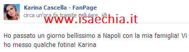 Karina Cascella a Napoli con la famiglia: foto preview