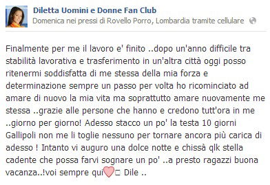 Diletta Pagliano: nuove foto e messaggio su Facebook… preview