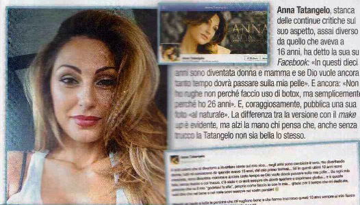 Vip nella rete: Anna Tatangelo tutta acqua e sapone non teme i segni del tempo preview