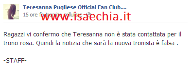 Teresanna Pugliese non siederà sul Trono rosa di ‘Uomini e Donne’, lo smentisce la sua pagina ufficiale article-post