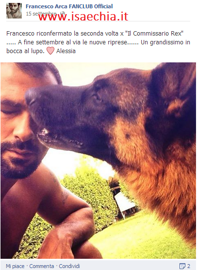 Francesco Arca confermato nella fiction ‘Il commissario Rex’ preview