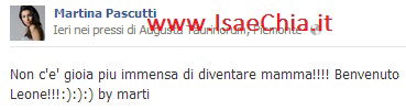 Martina Pascutti pubblica su Facebook la prima immagine del piccolo Leone: foto preview