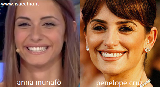 Somiglianza tra Anna Munafò e Penelope Cruz