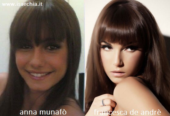 Somiglianza tra Anna Munafò e Francesca De Andrè preview