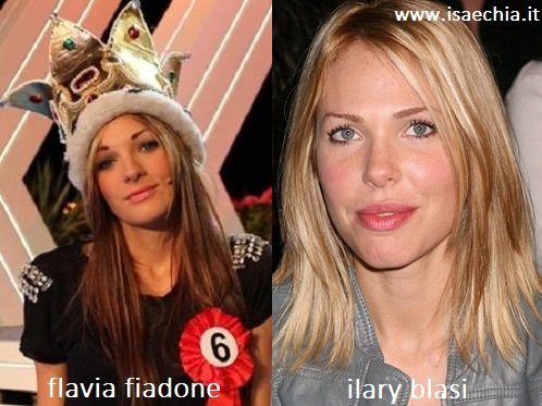 Somiglianza tra Flavia Fiadone e Ilary Blasi